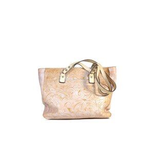 Patricia Nash Tote Peach Clay Tooled Solero Leather Tote